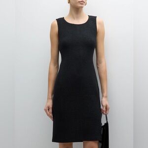 St John Collection by Marie Gray vintage black knit pointelle sleeveless dress